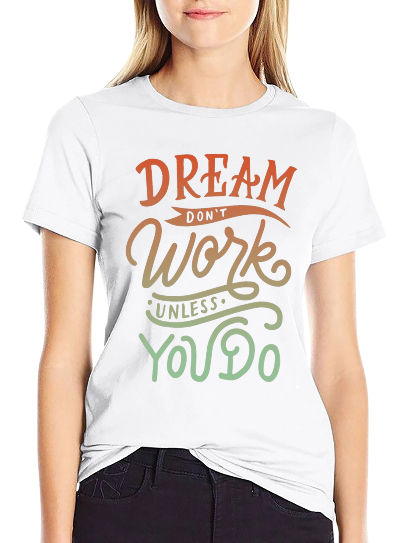 Black Dream Work T-Shirt - Motivational Graphic Tee view 9