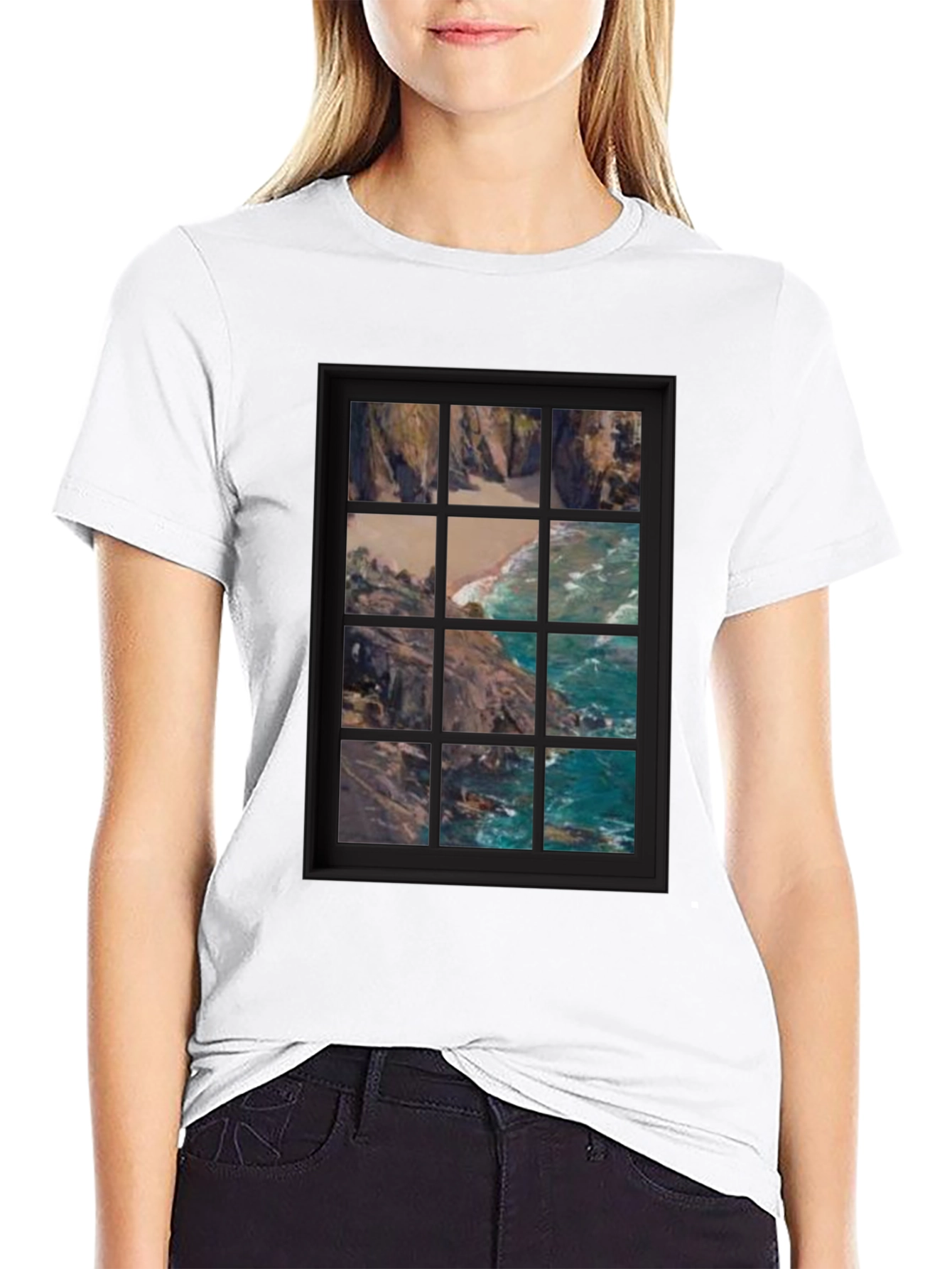 Black Coastal View Graphic Tee view 9