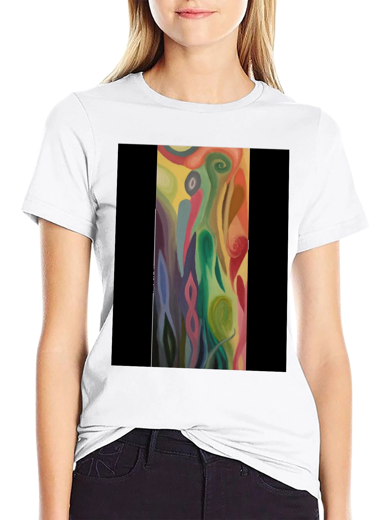 Black Abstract Art T-Shirt - Modern Artistic Design view 9