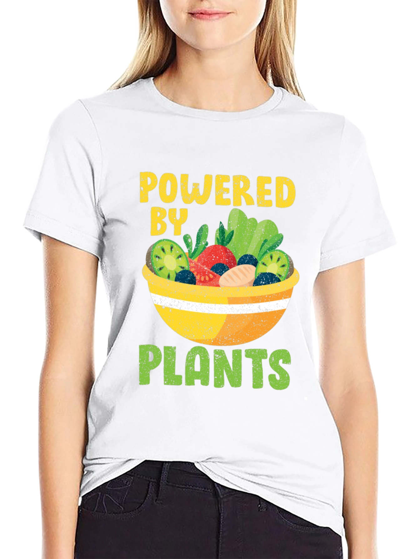 Black Powered by Plants Vegan T-Shirt view 9