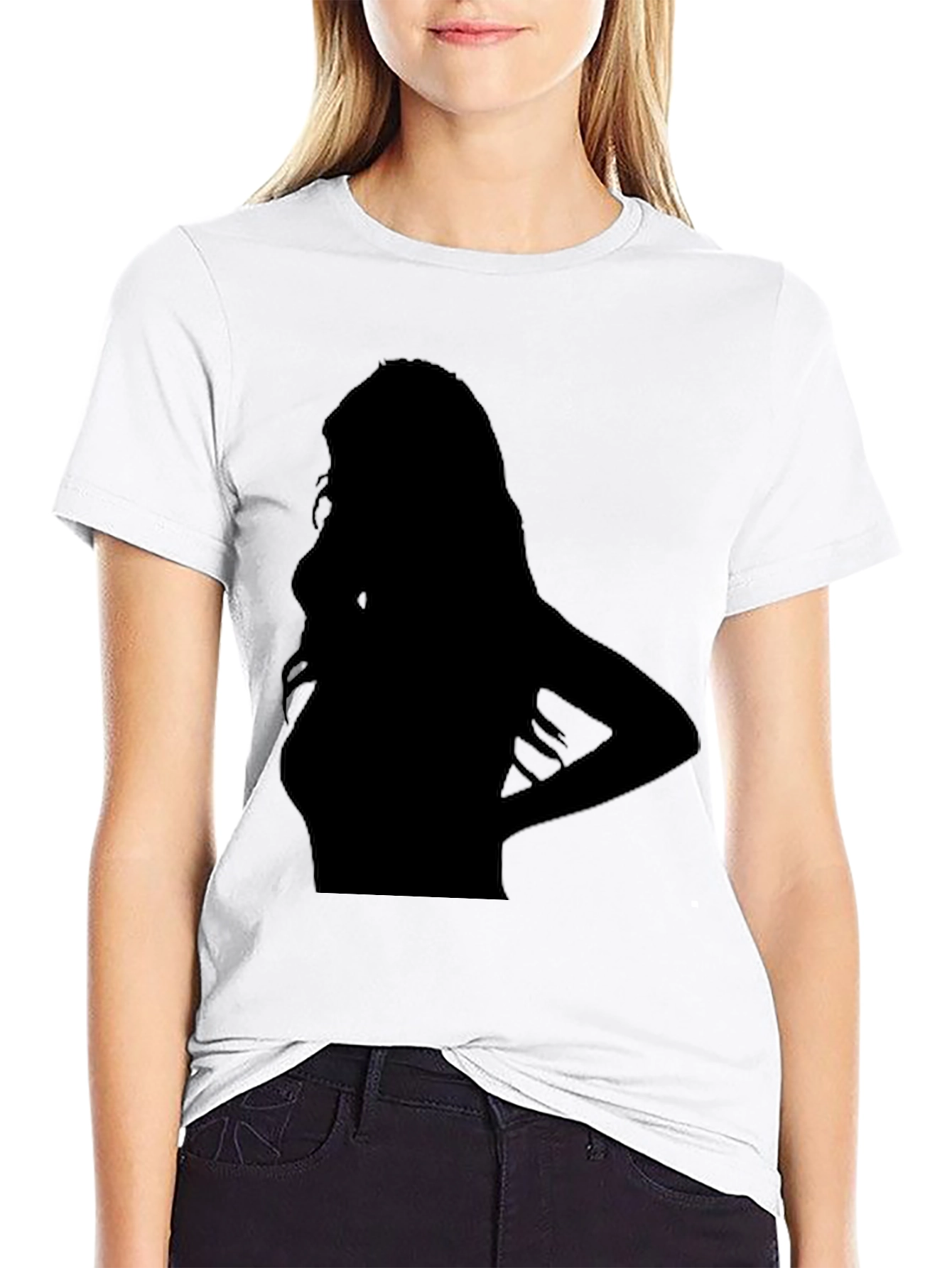 Black Silhouette Graphic Black T-Shirt view 9