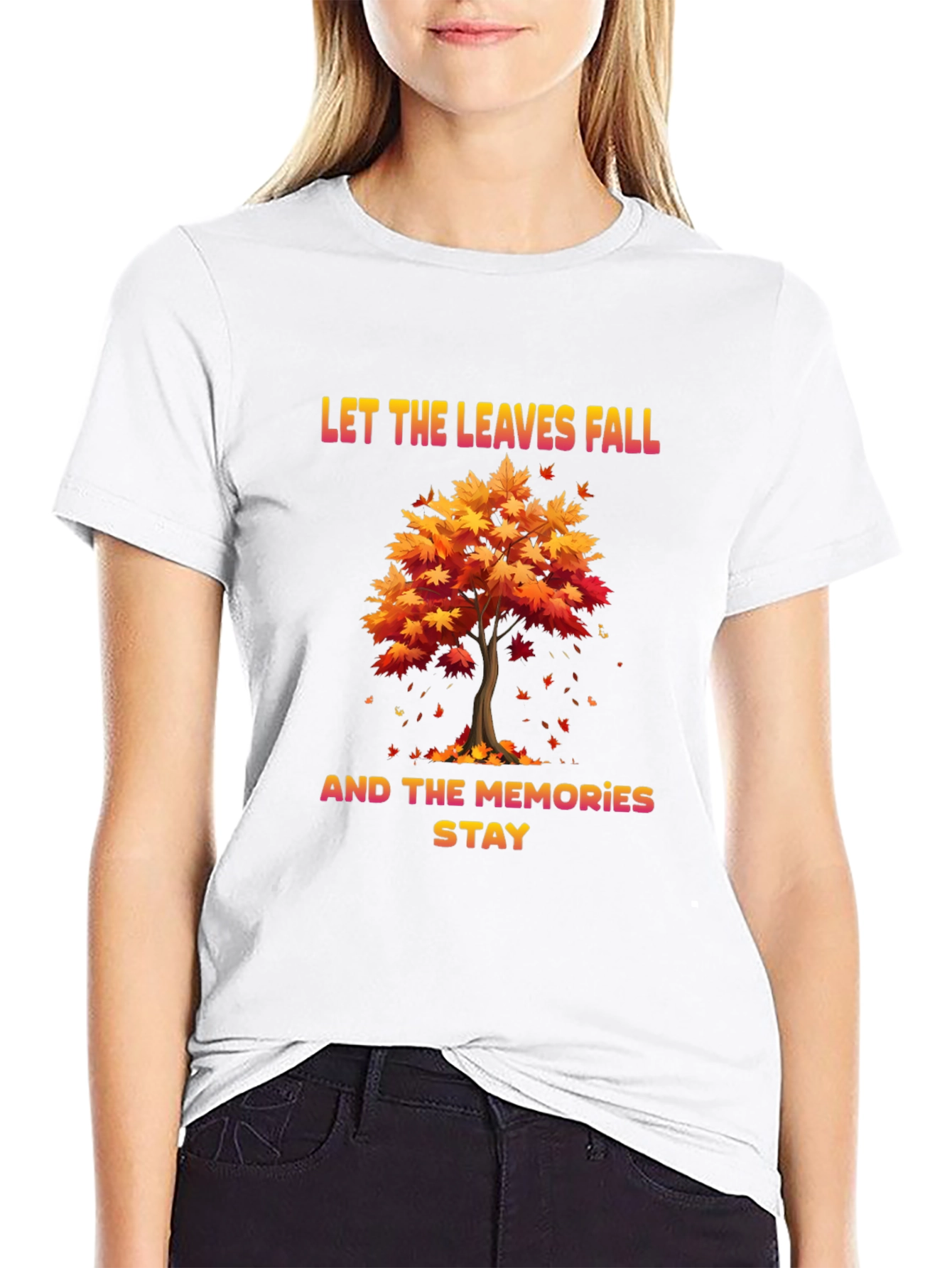 Black Autumn Memories T-Shirt: Let the Leaves Fall view 9