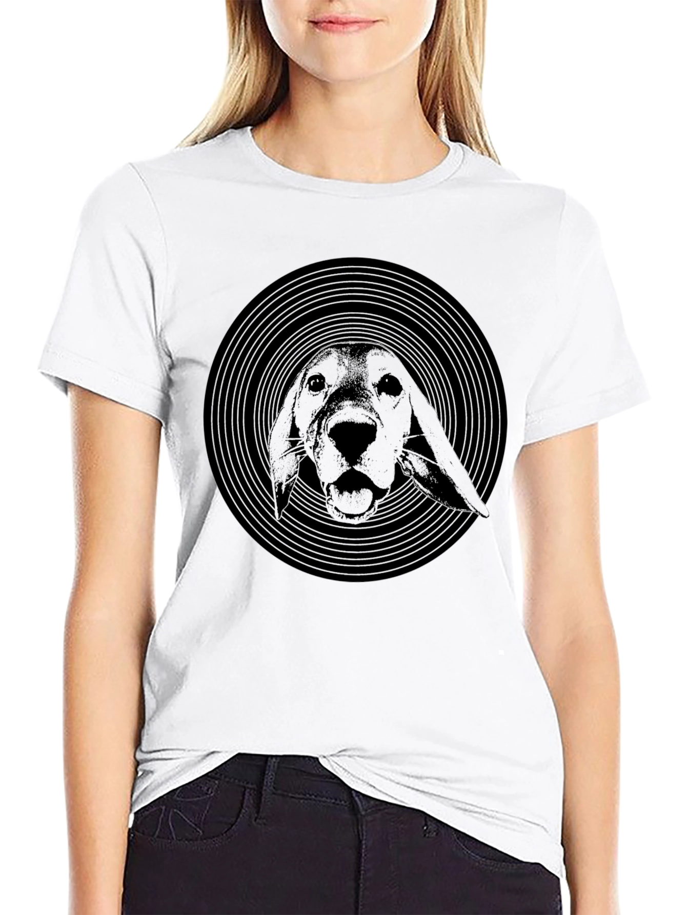 Black Dog Vinyl Graphic Black T-Shirt view 9