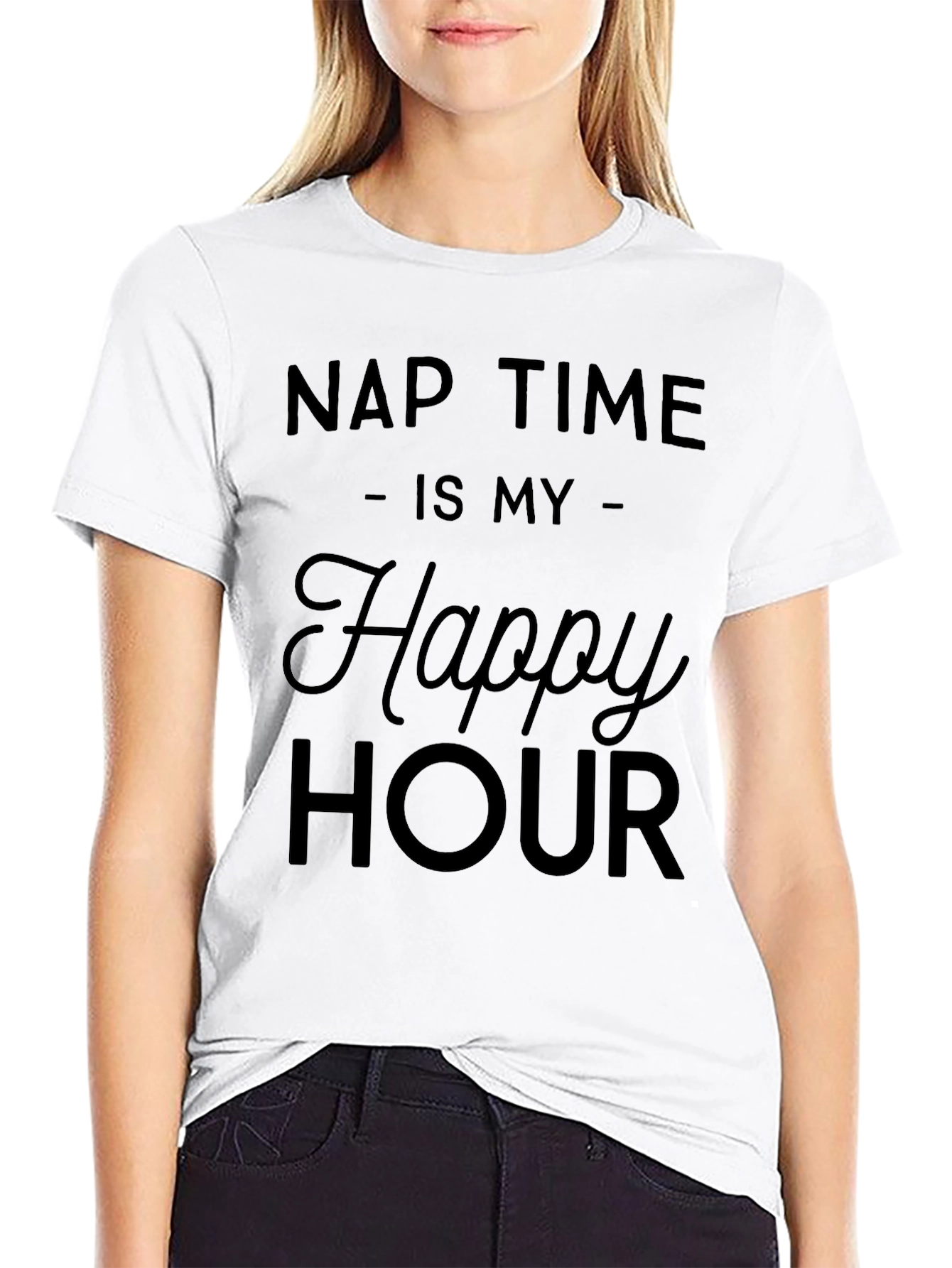 Black Nap Time is My Happy Hour T-Shirt view 9