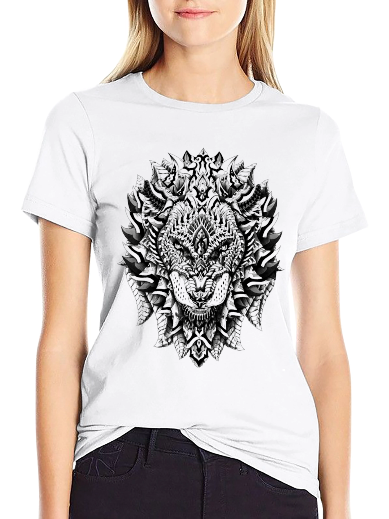 Black Dark Wolf Graphic Tee - Stylish Men's T-Shirt view 9