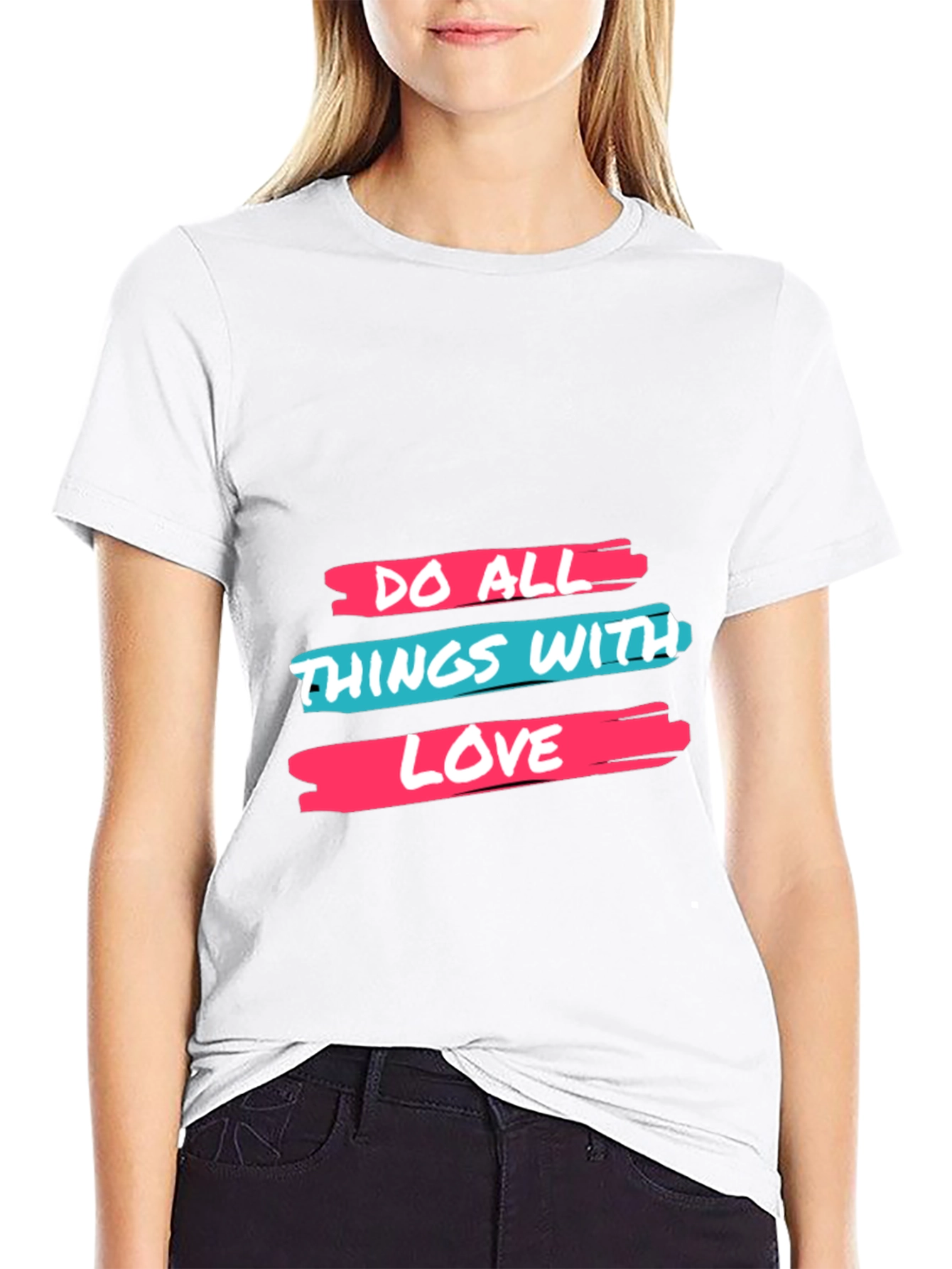 Black Do All Things With Love Black Tee view 9