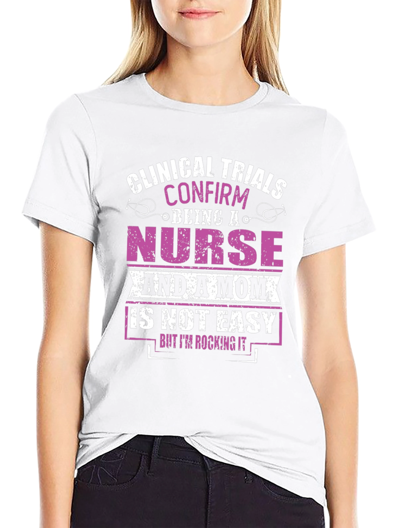 Black Nurse & Mom T-Shirt: Clinical Trials Confirmed! view 9