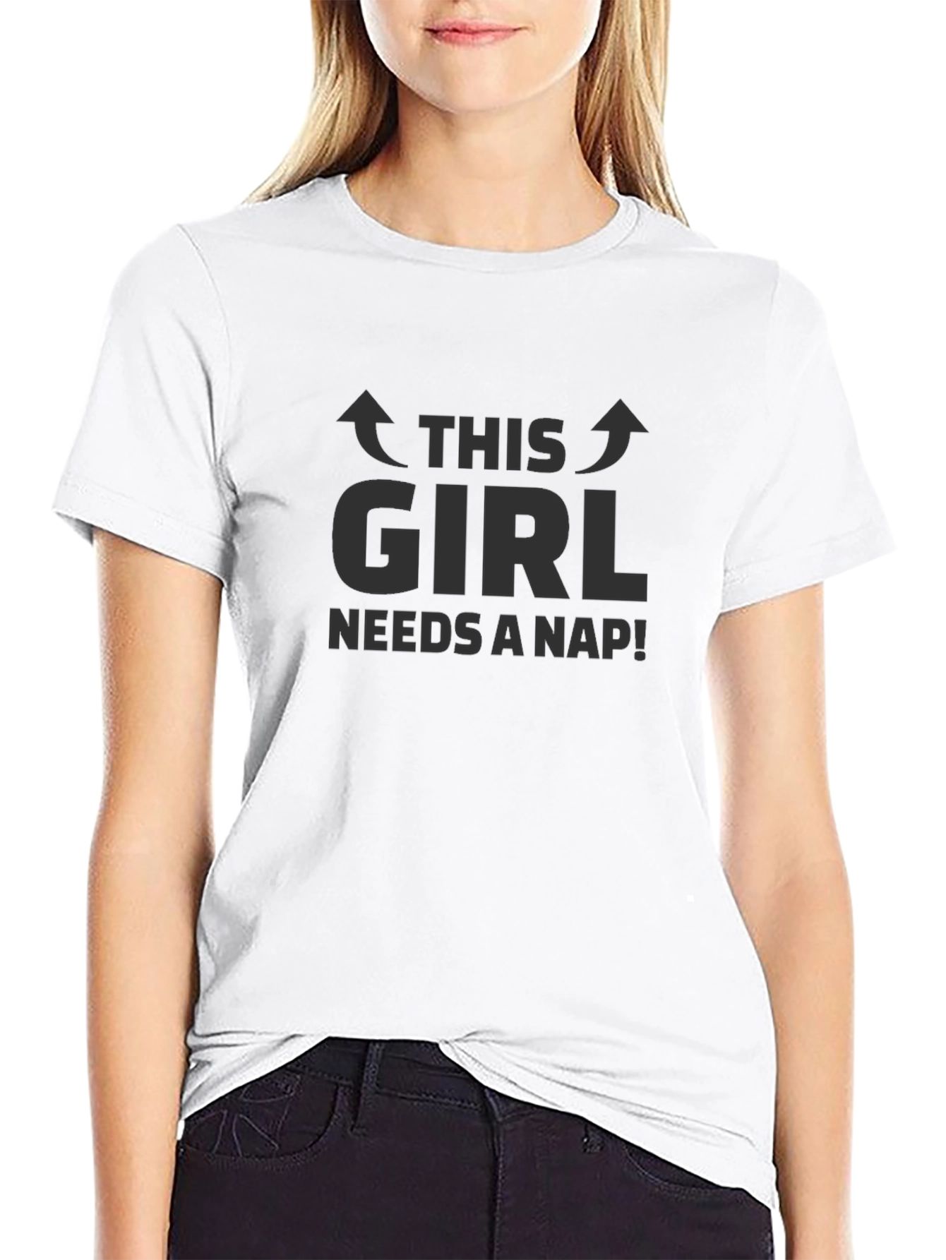 Black This Girl Needs A Nap! Black T-Shirt Funny Graphic Tee view 9