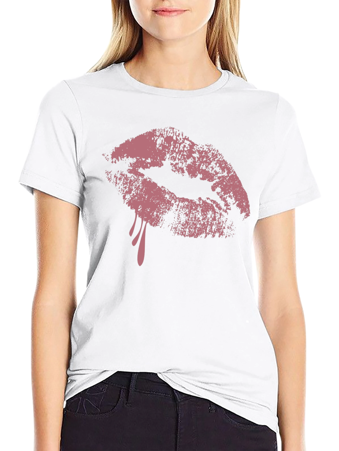Black Kiss Mark Graphic T-Shirt view 9
