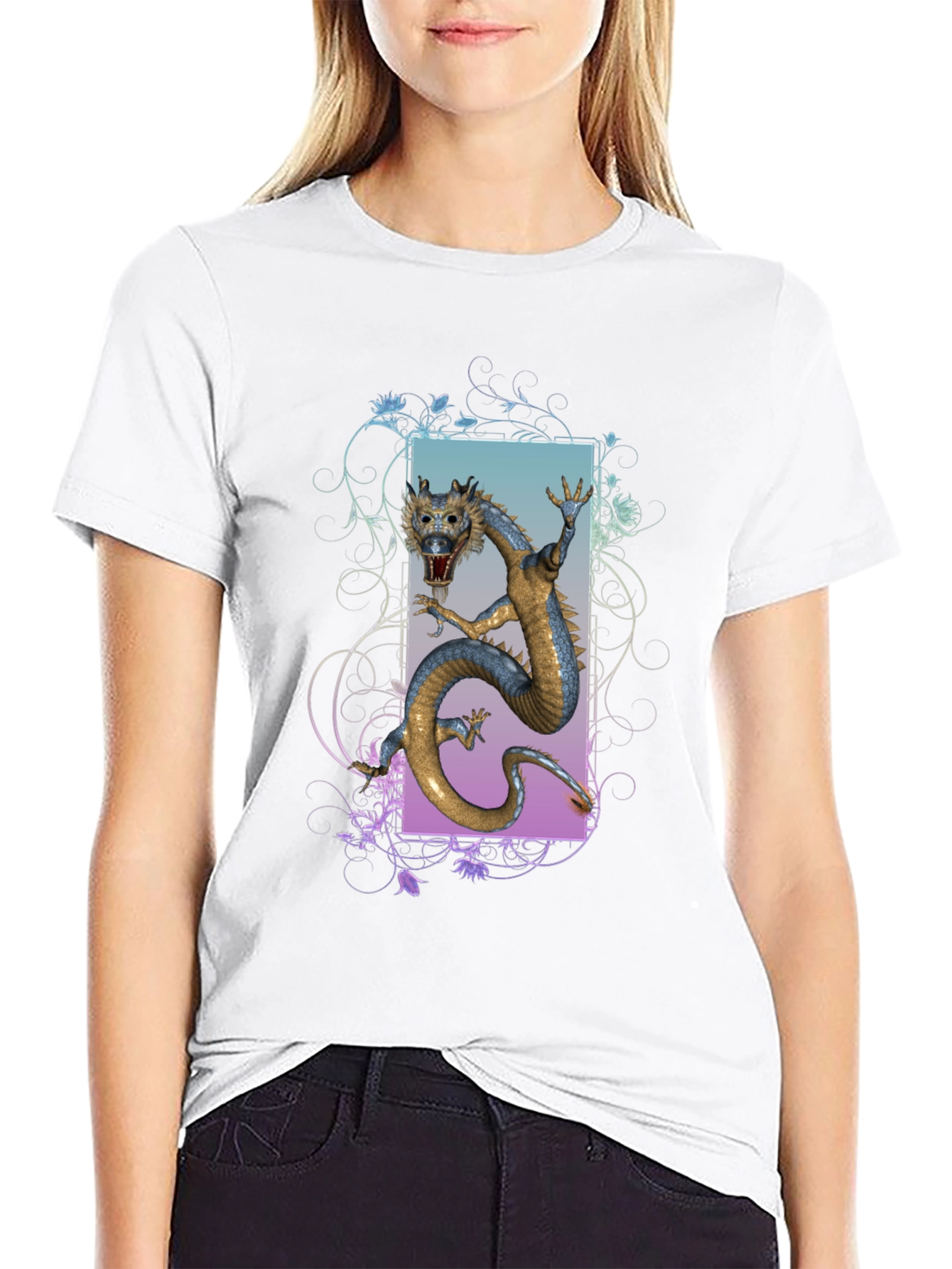 Black Dragon Graphic T-Shirt - Mythical Creature Tee view 9