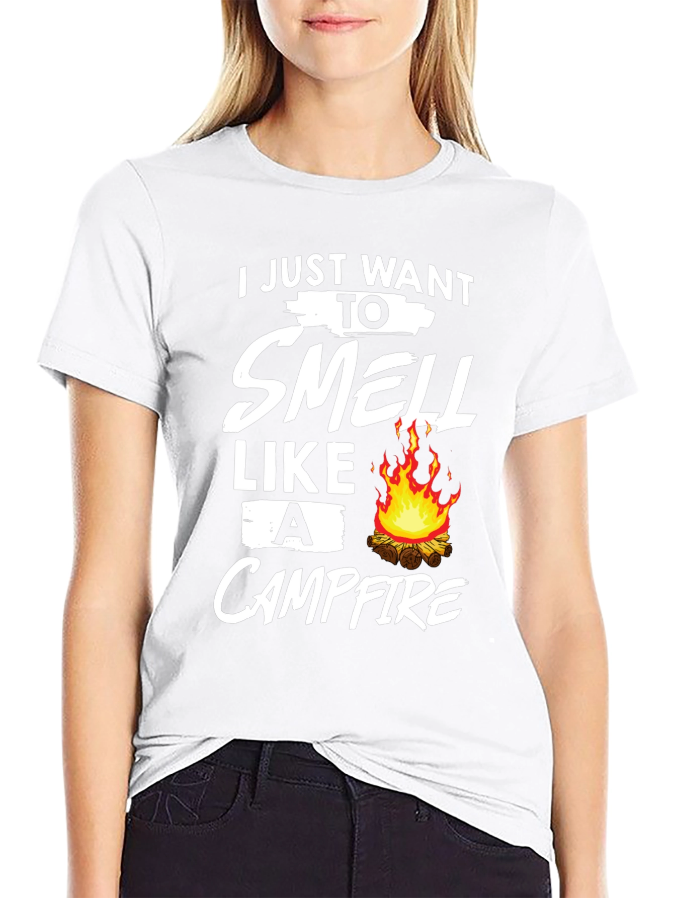 Black Campfire Smell T-Shirt: Cozy Outdoor Adventure view 9