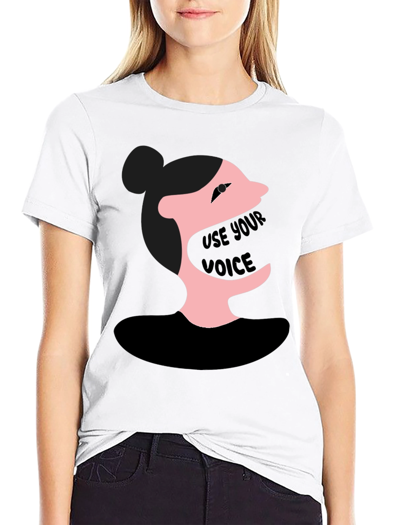 Black Use Your Voice Graphic Tee - Black Unisex Shirt view 9