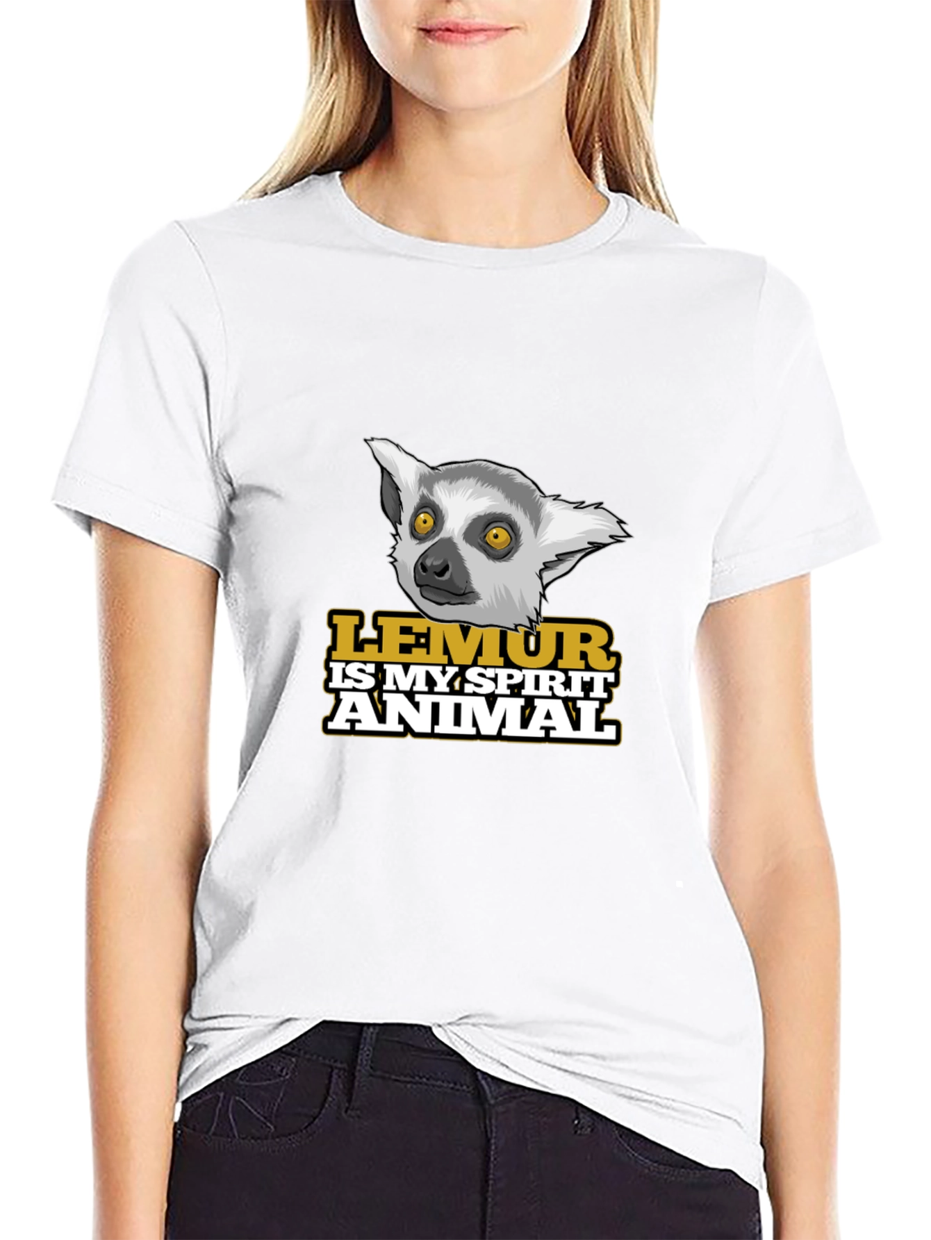 Black Lemur Spirit Animal Black T-Shirt view 9