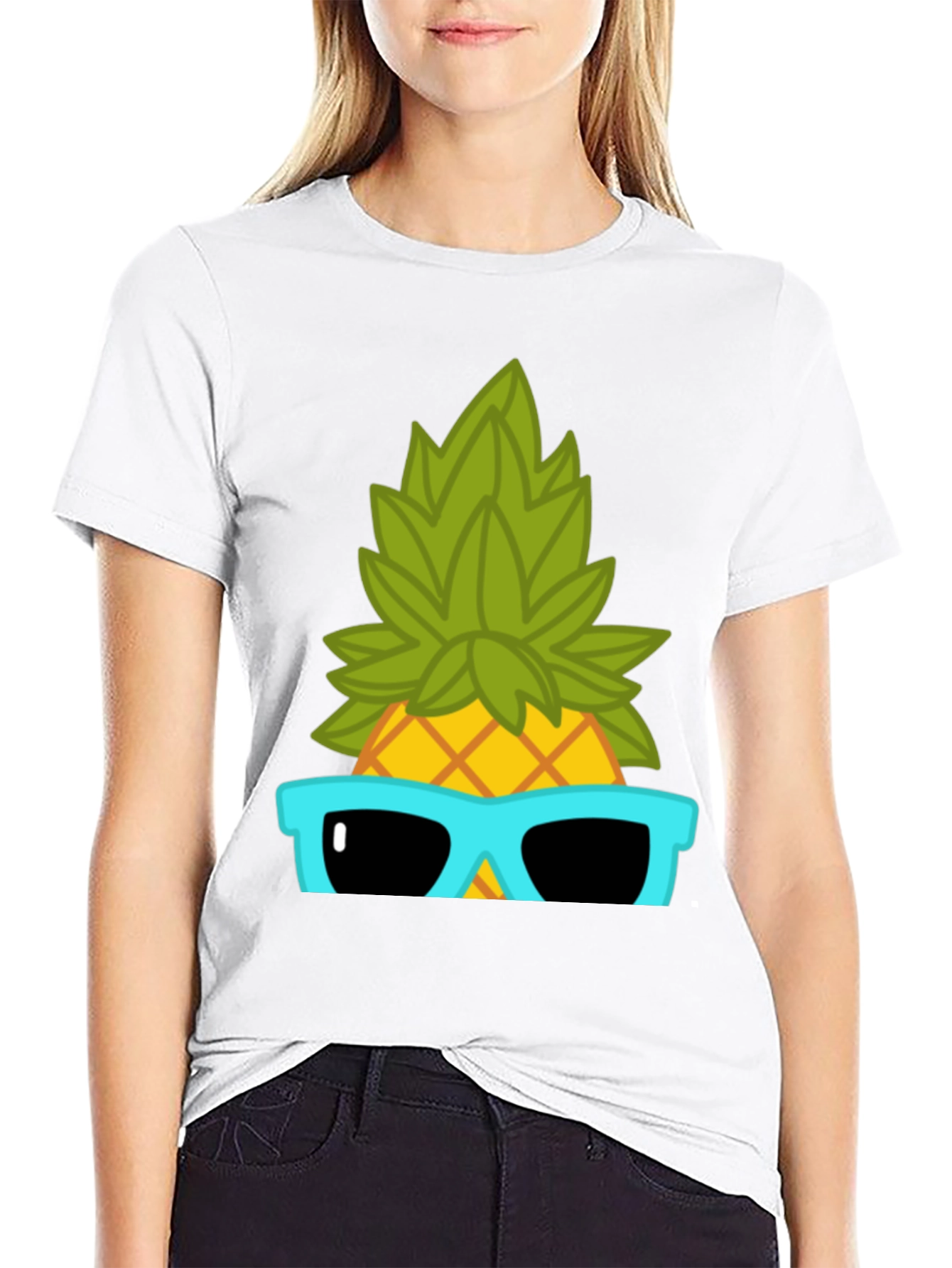 Black Cool Pineapple Graphic T-Shirt - Summer Vibes view 9