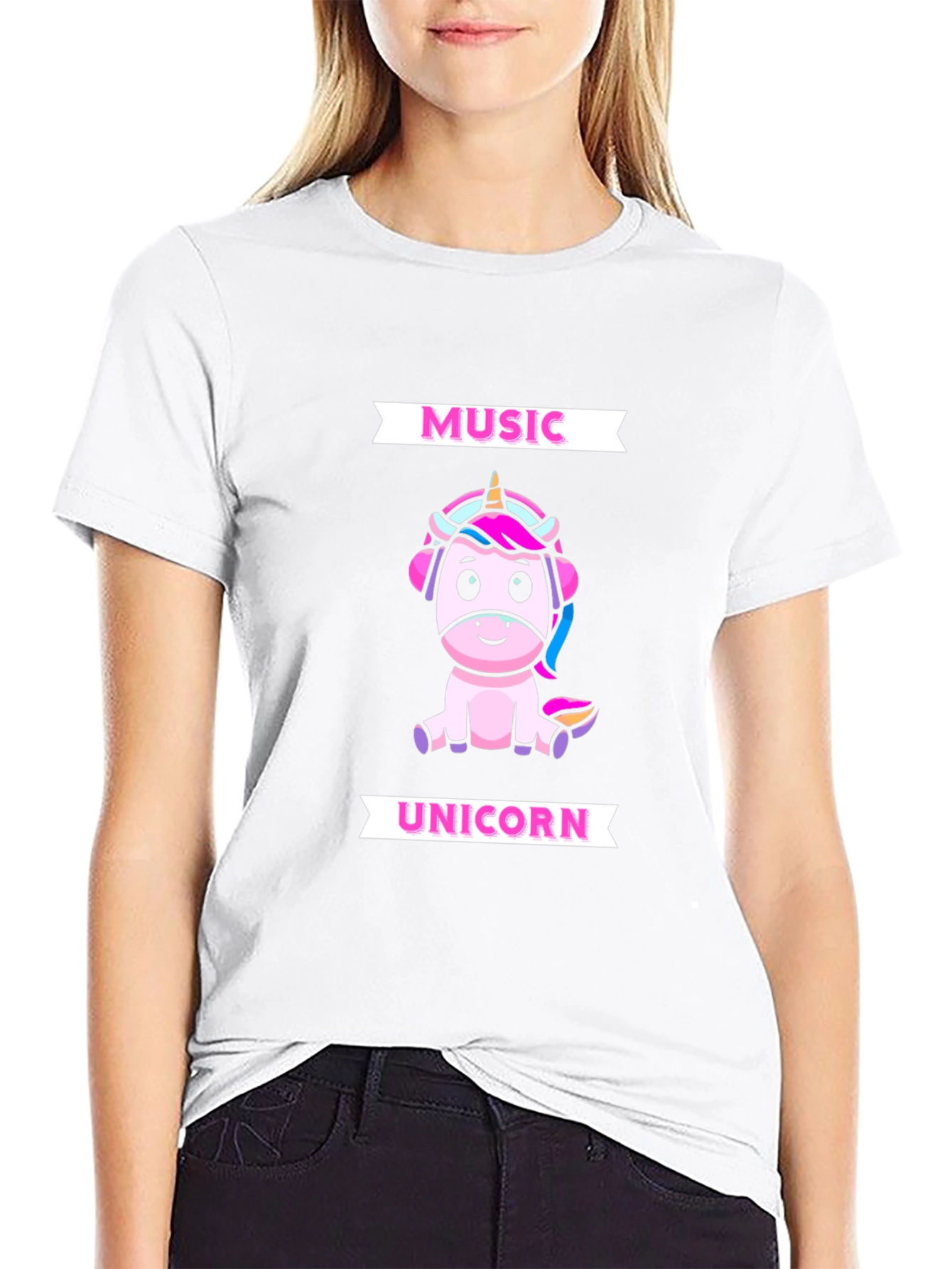 Black Music Unicorn Graphic T-Shirt view 9