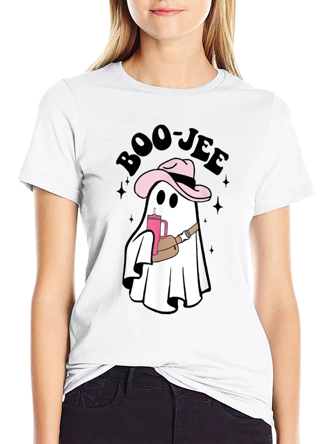 Black Boo-jee Cowboy Ghost T-Shirt - Spooky Chic Style view 9