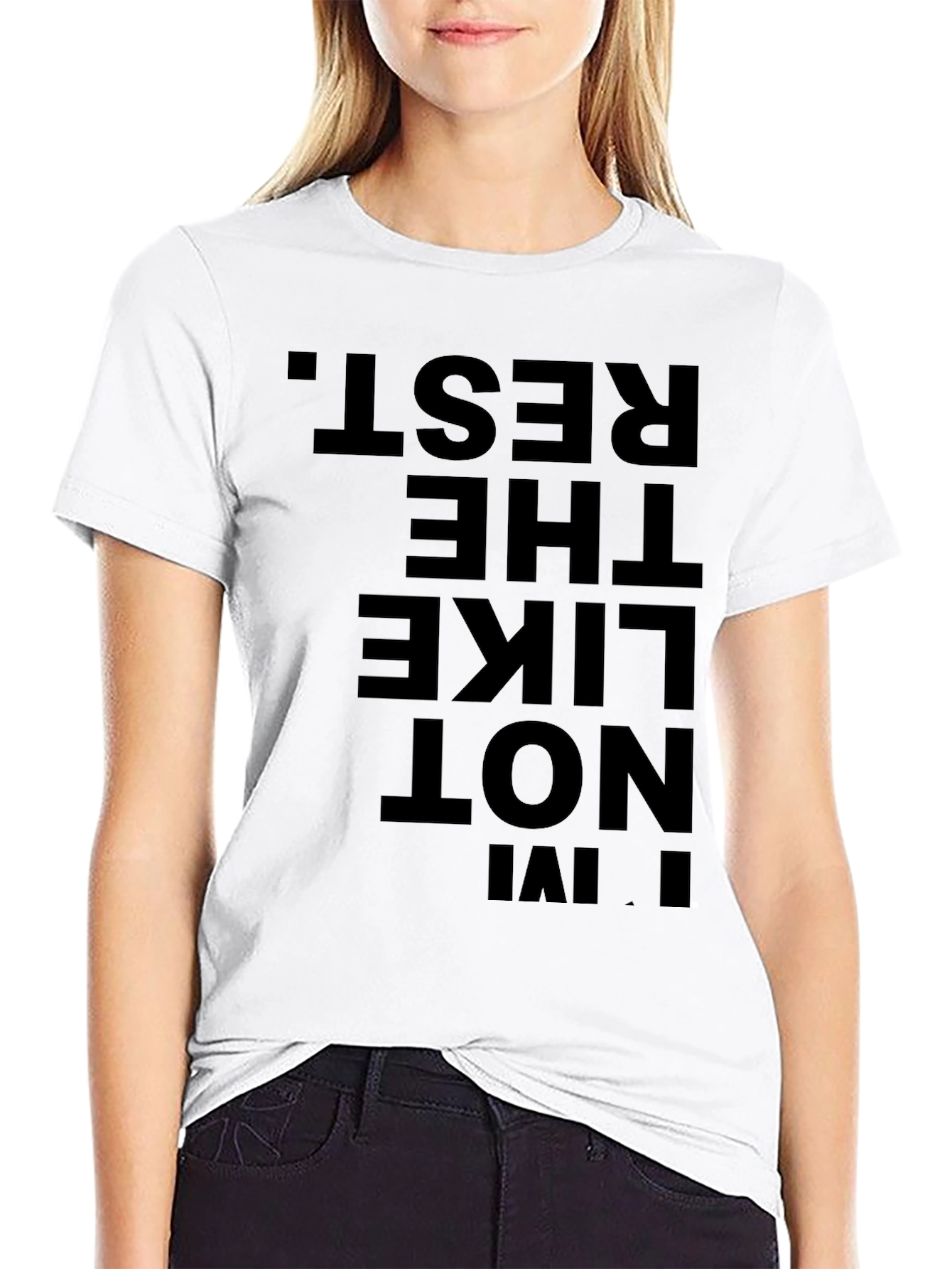 Black I'm Not Like The Rest. Black Graphic Tee view 9