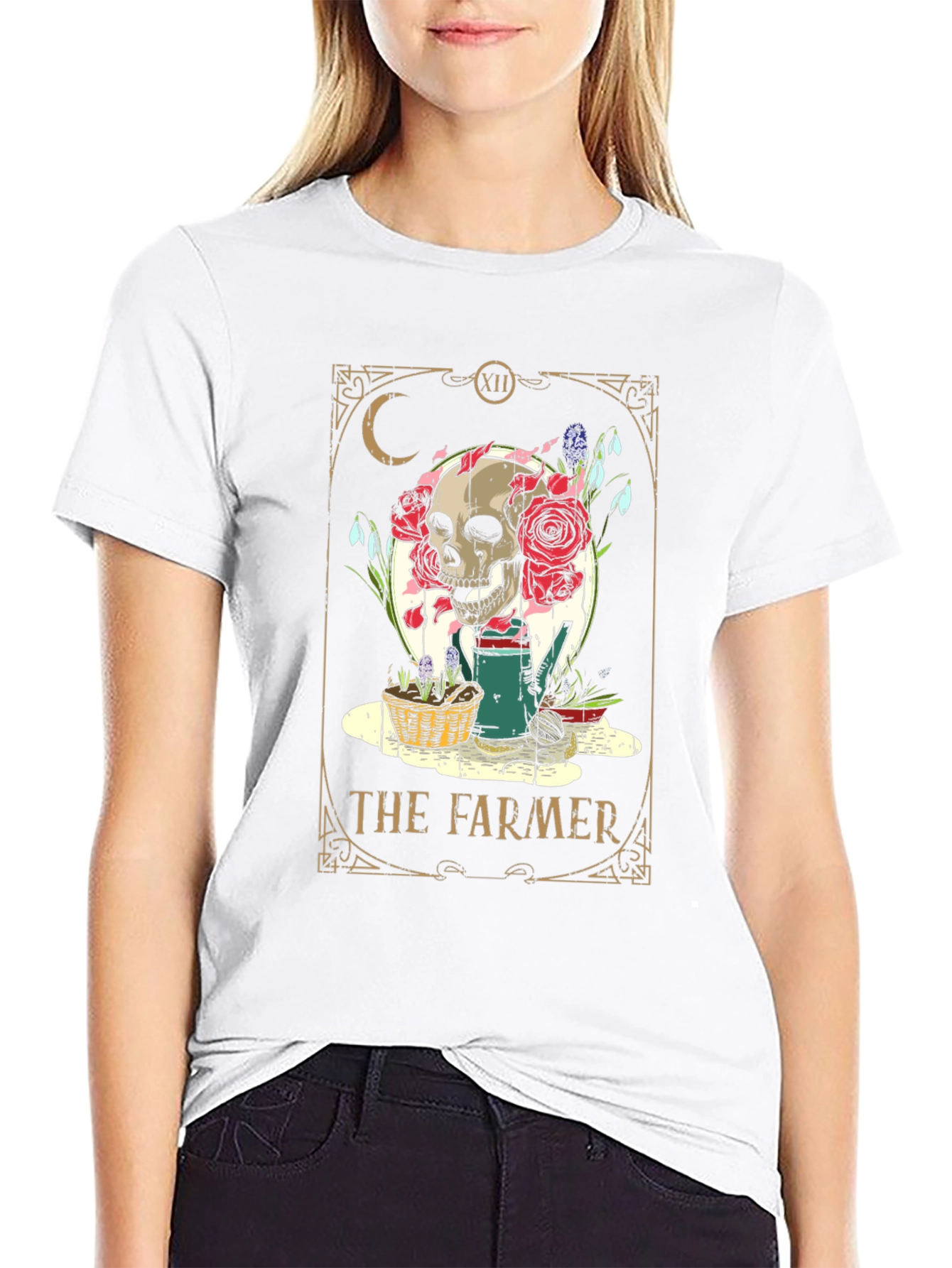 Black The Farmer Tarot Card T-Shirt view 9