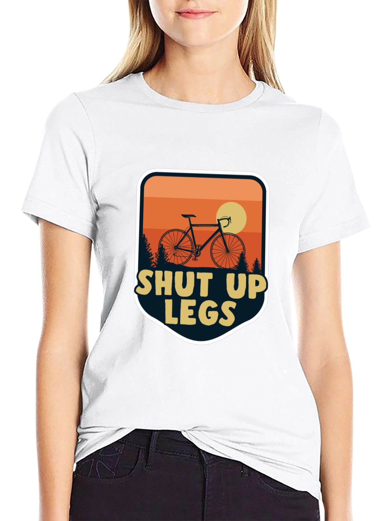 Black Shut Up Legs Cycling T-Shirt view 9