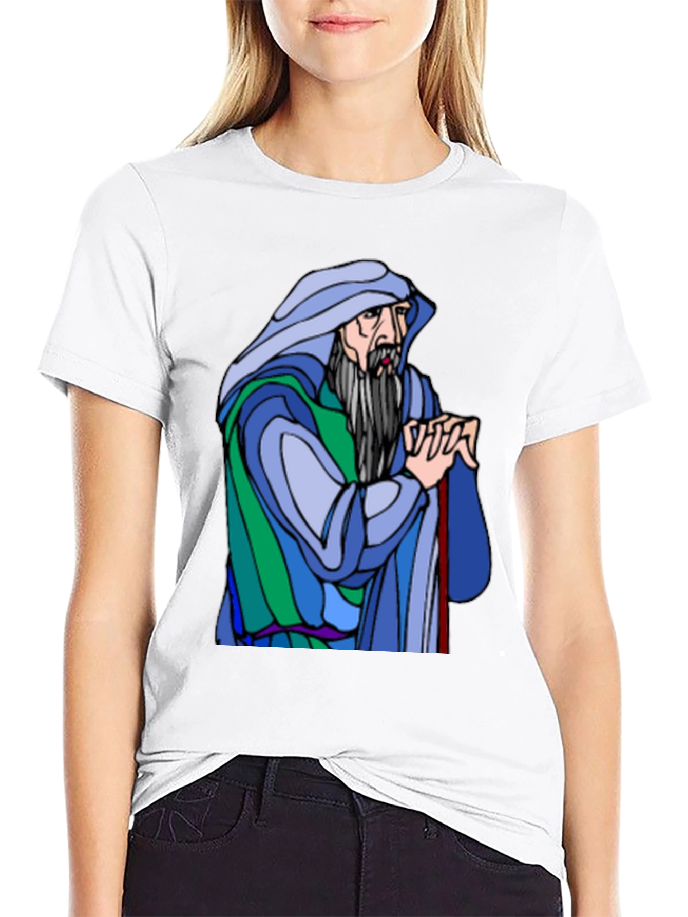 Black Wizard Graphic Tee - Black Cotton Blend Shirt view 9