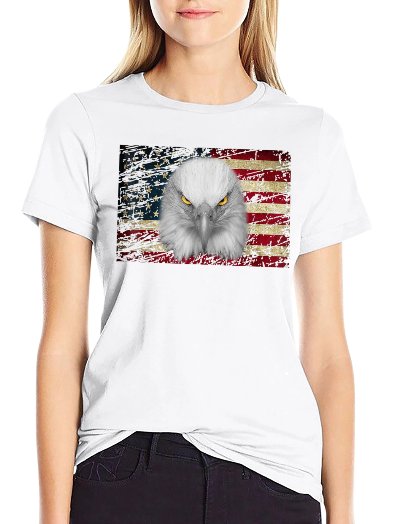Black Eagle Flag Graphic T-Shirt view 9