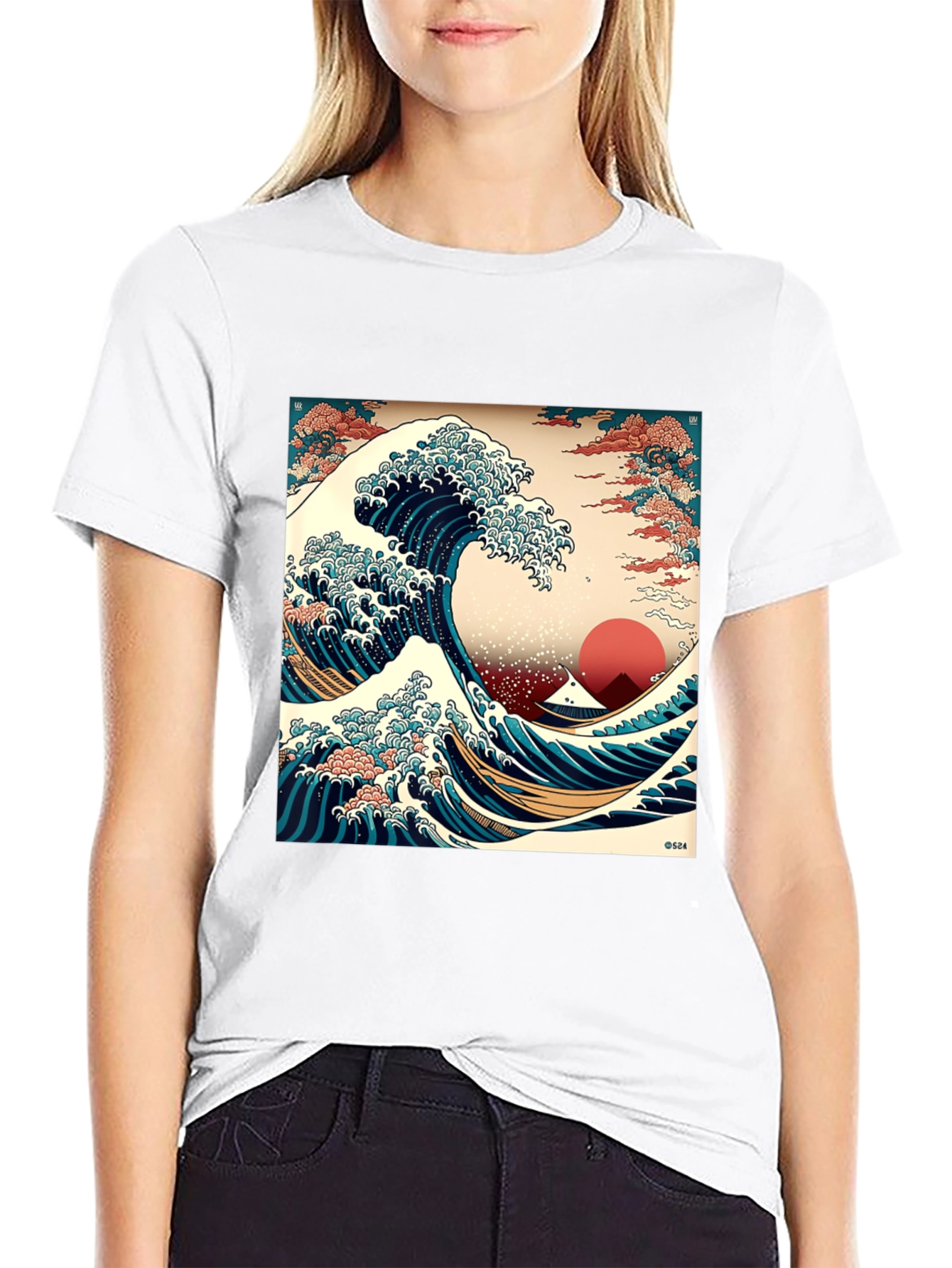 Black Great Wave T-Shirt - Stylish Graphic Tee view 9