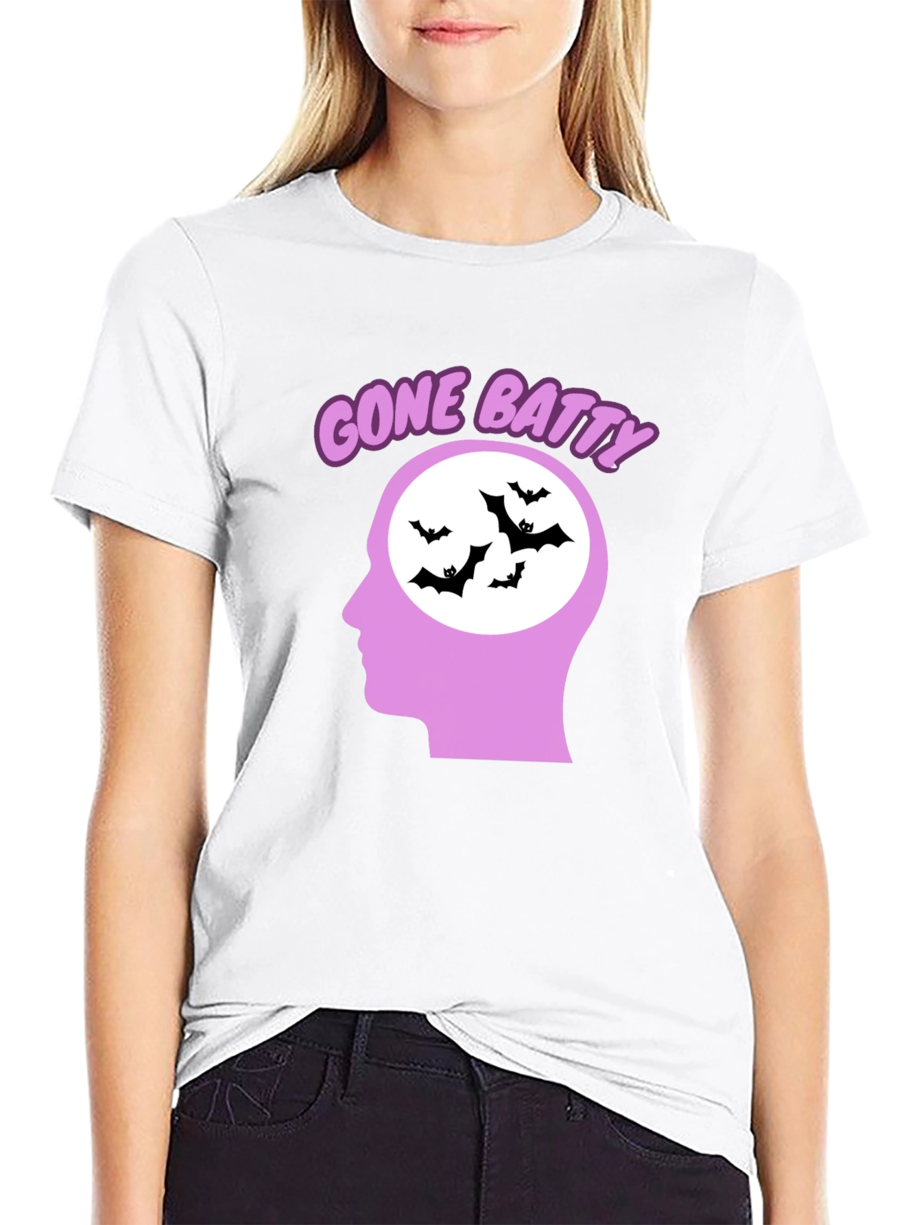 Black Gone Batty Graphic Tee - Quirky Halloween Shirt view 9