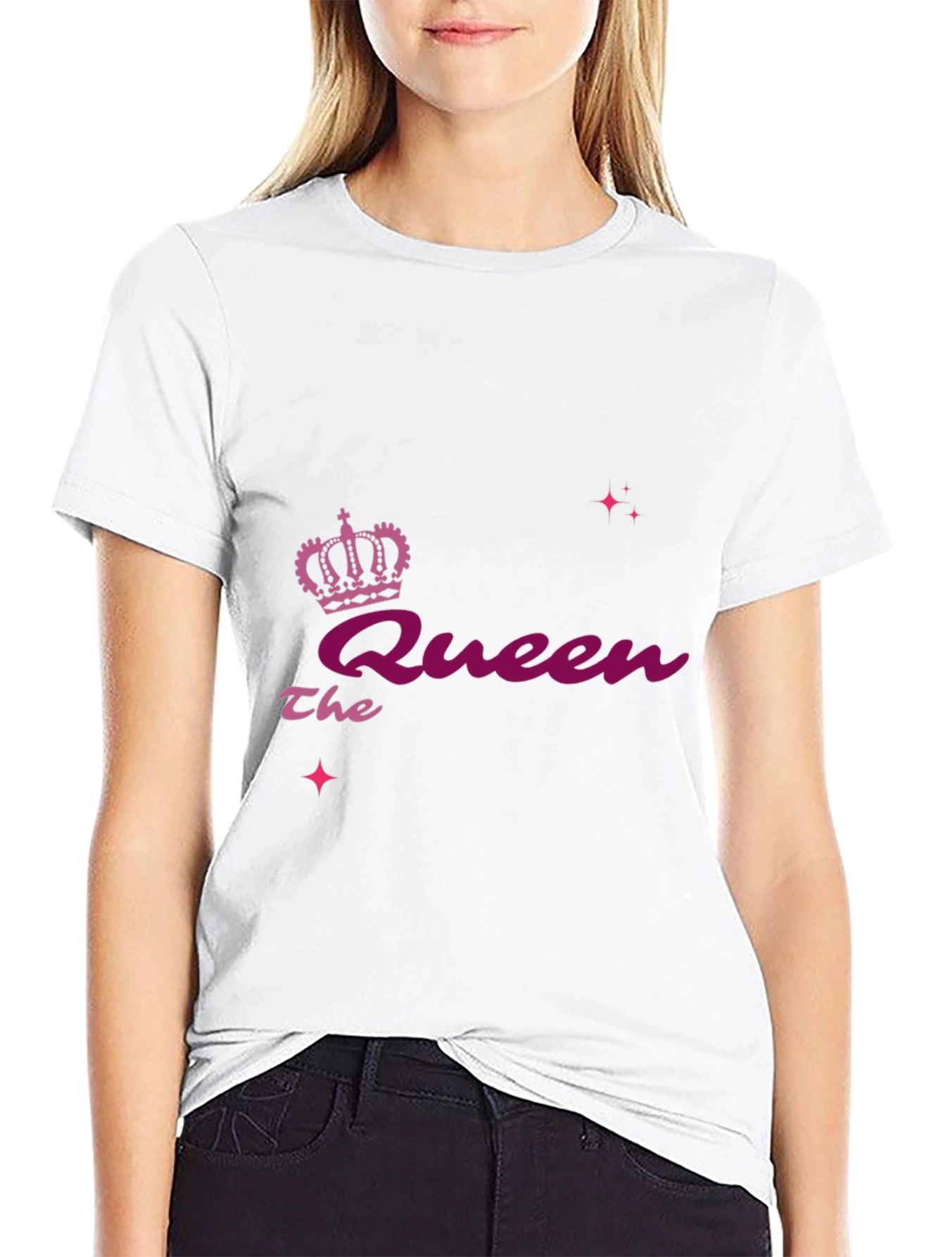 Black The Queen Graphic Black T-Shirt view 9