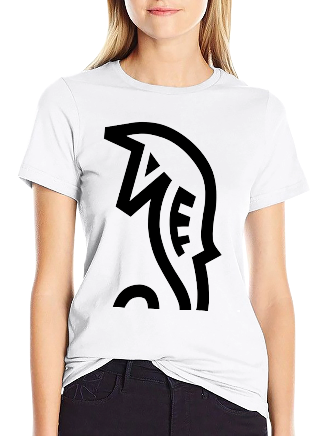 Black Men's Black T-Shirt with Abstract Graphic Print view 9