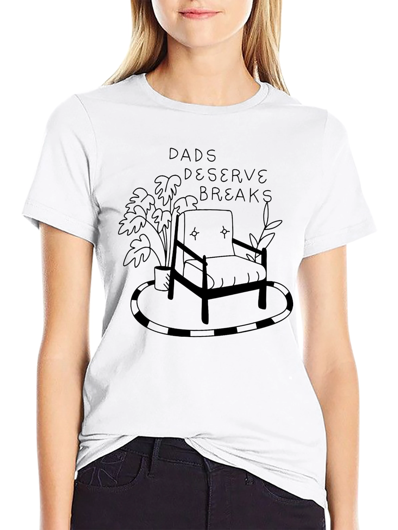 Black Dads Deserve Breaks Graphic Tee - Relax in Style view 9