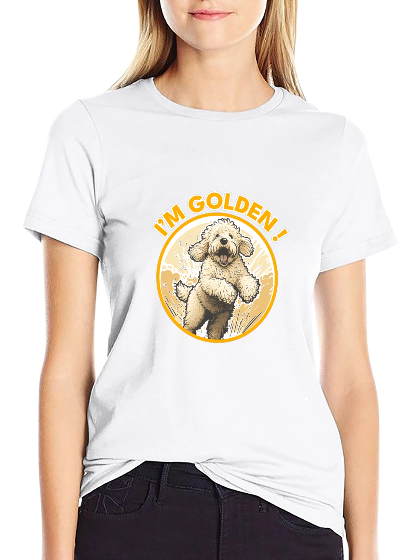 Black I'm Golden Dog Lover T-Shirt view 9