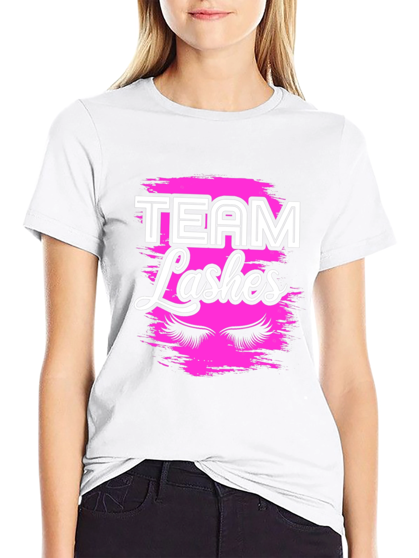 Black Team Lashes Graphic T-Shirt - Beauty Squad Tee view 9