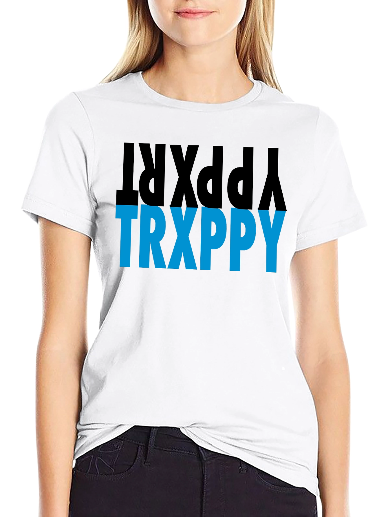 Black TRXPPY Tee - Bold Graphic Print T-Shirt view 9