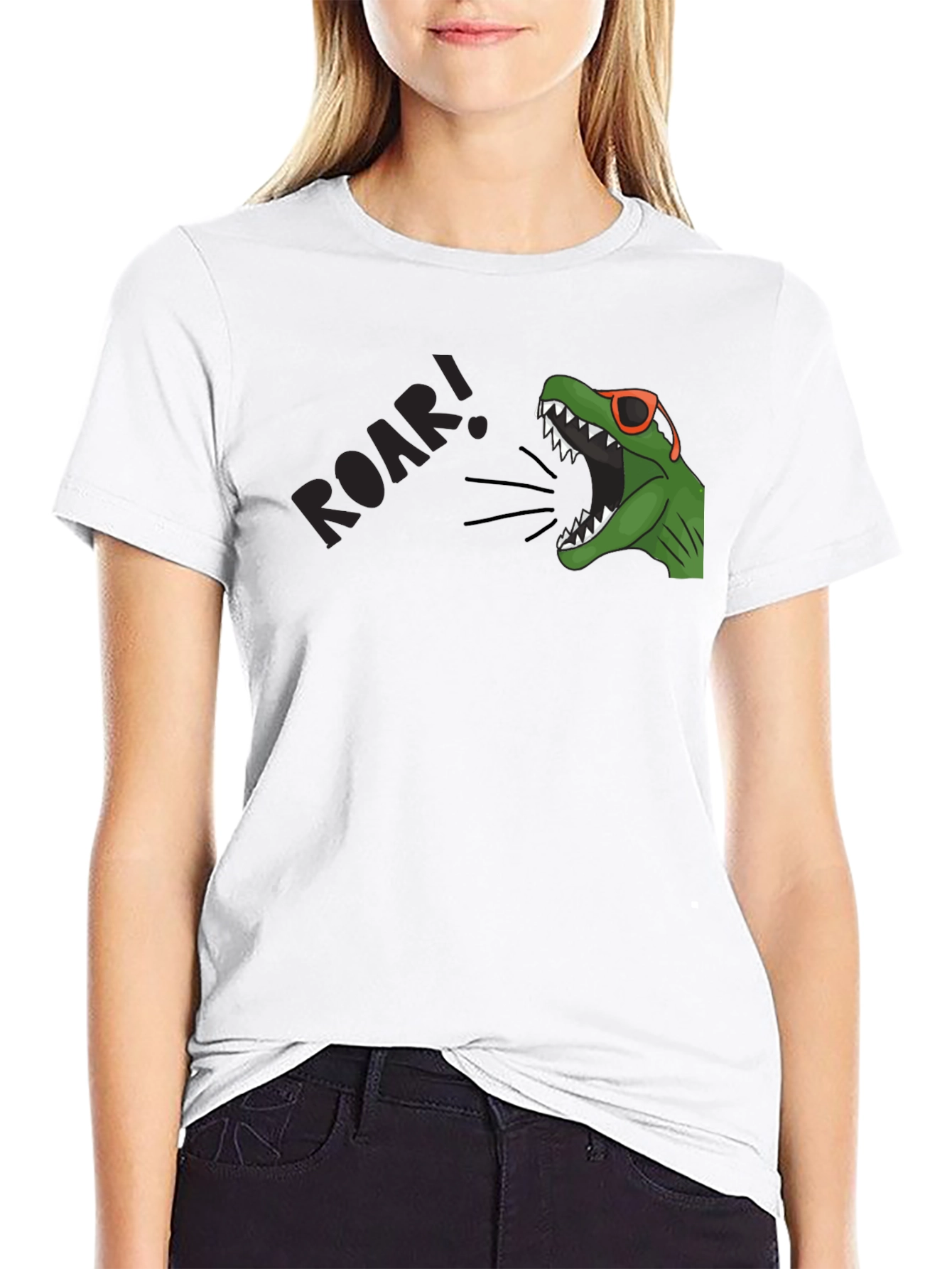 Black Roaring Dino T-Shirt view 9