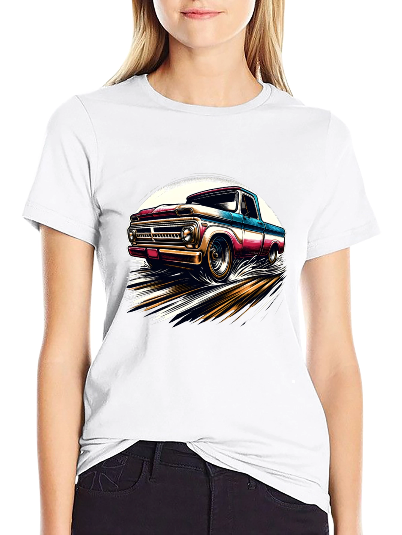 Black Vintage Truck Graphic Tee - Classic Cool Style view 9