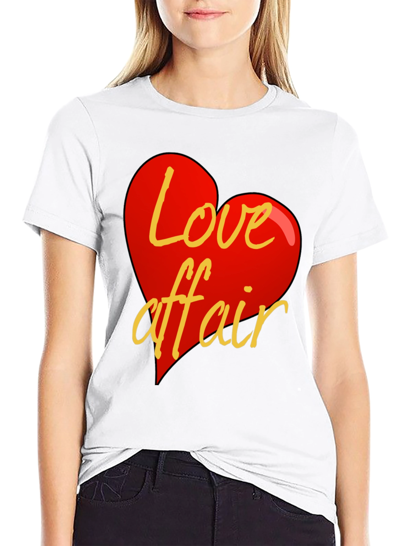 Black Love Affair Graphic Tee - Black Crew Neck T-Shirt view 9
