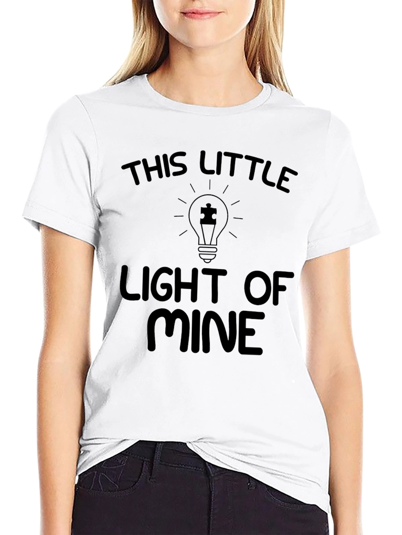 Black Autism Awareness T-Shirt - This Little Light of Mine view 9