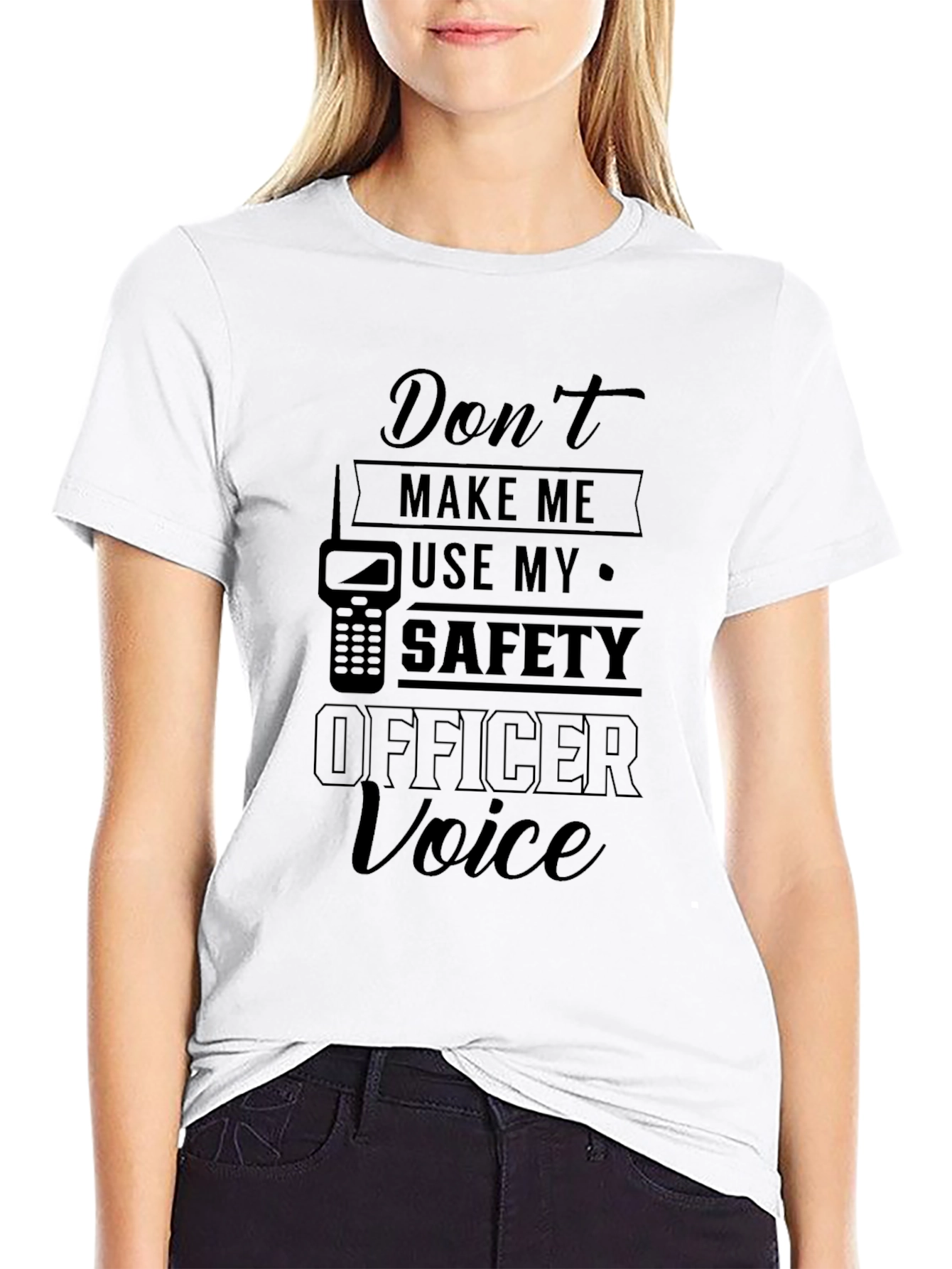 Black Safety Officer Voice T-Shirt - Black Novelty Tee view 9
