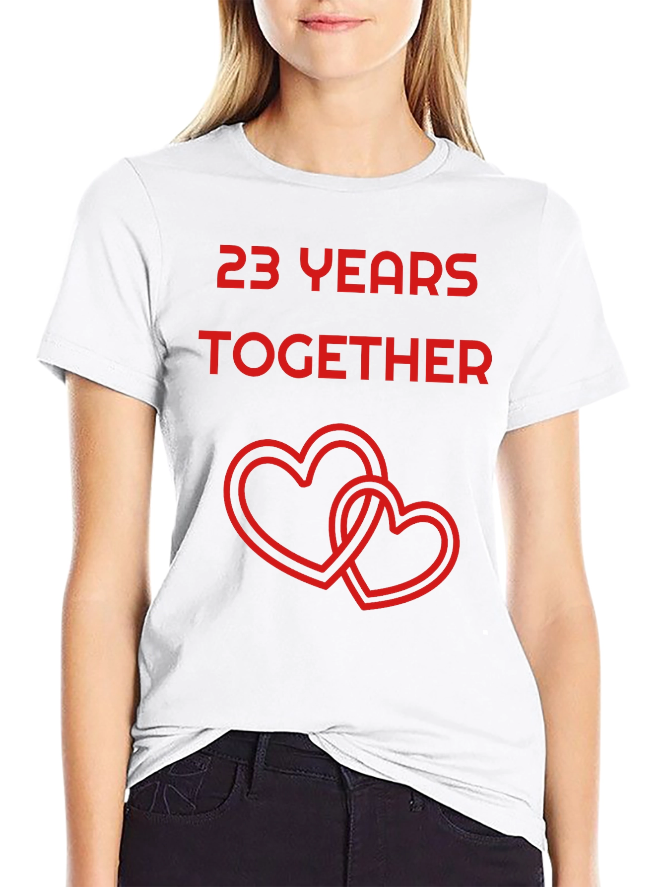 Black 23 Years Together Anniversary T-Shirt view 9