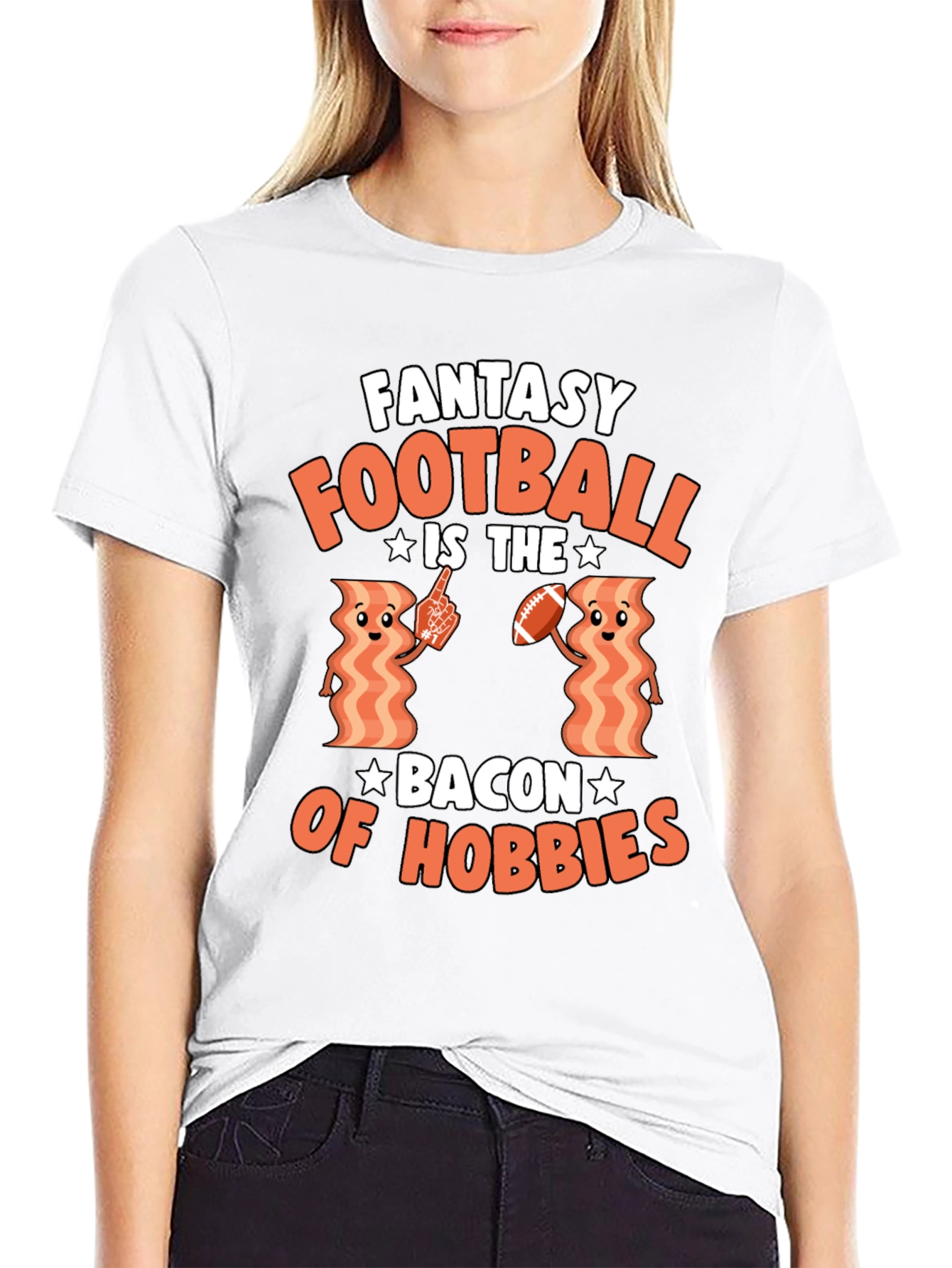Black Fantasy Football Bacon Hobbies T-Shirt view 9