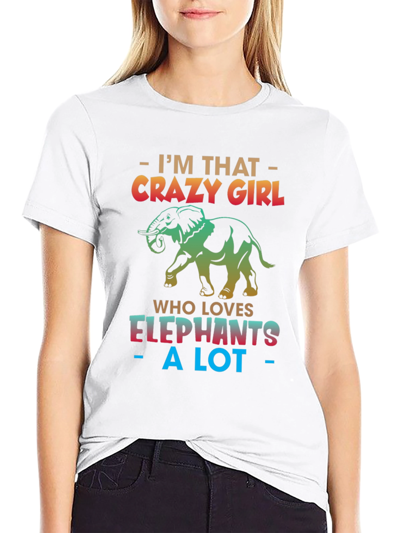 Black Crazy Elephant Girl T-Shirt view 9