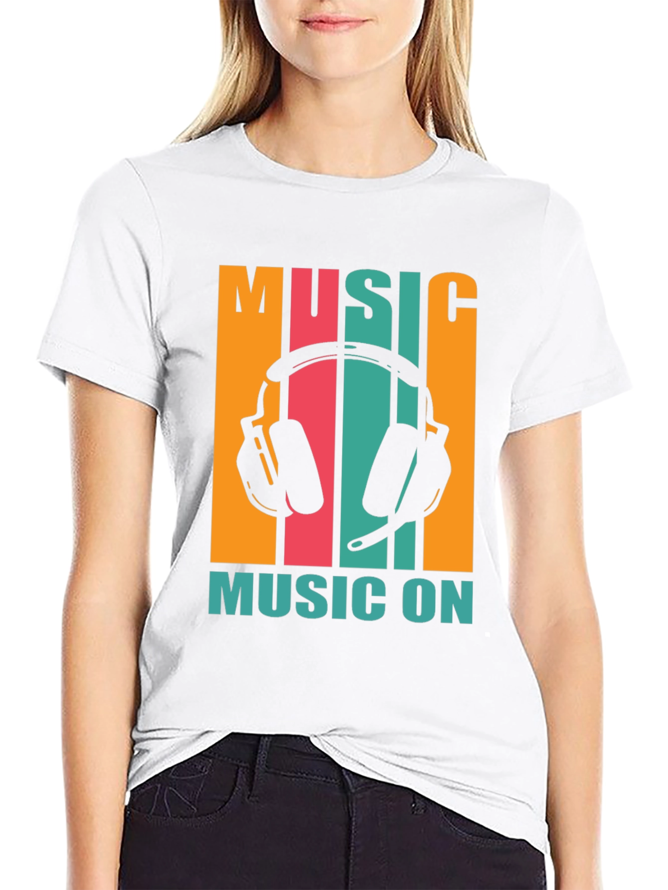 Black Music On Graphic Tee view 9