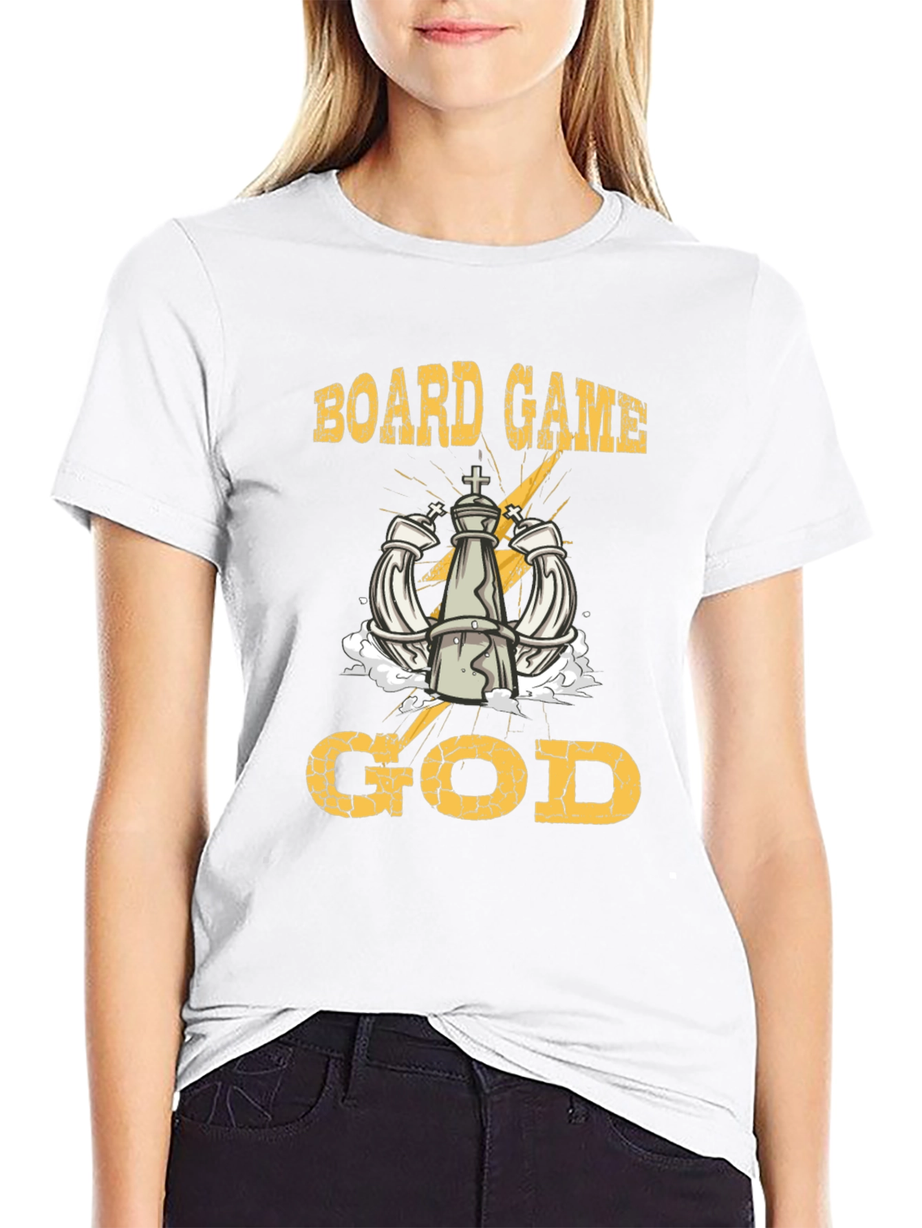 Black Board Game God Black Graphic Tee view 9