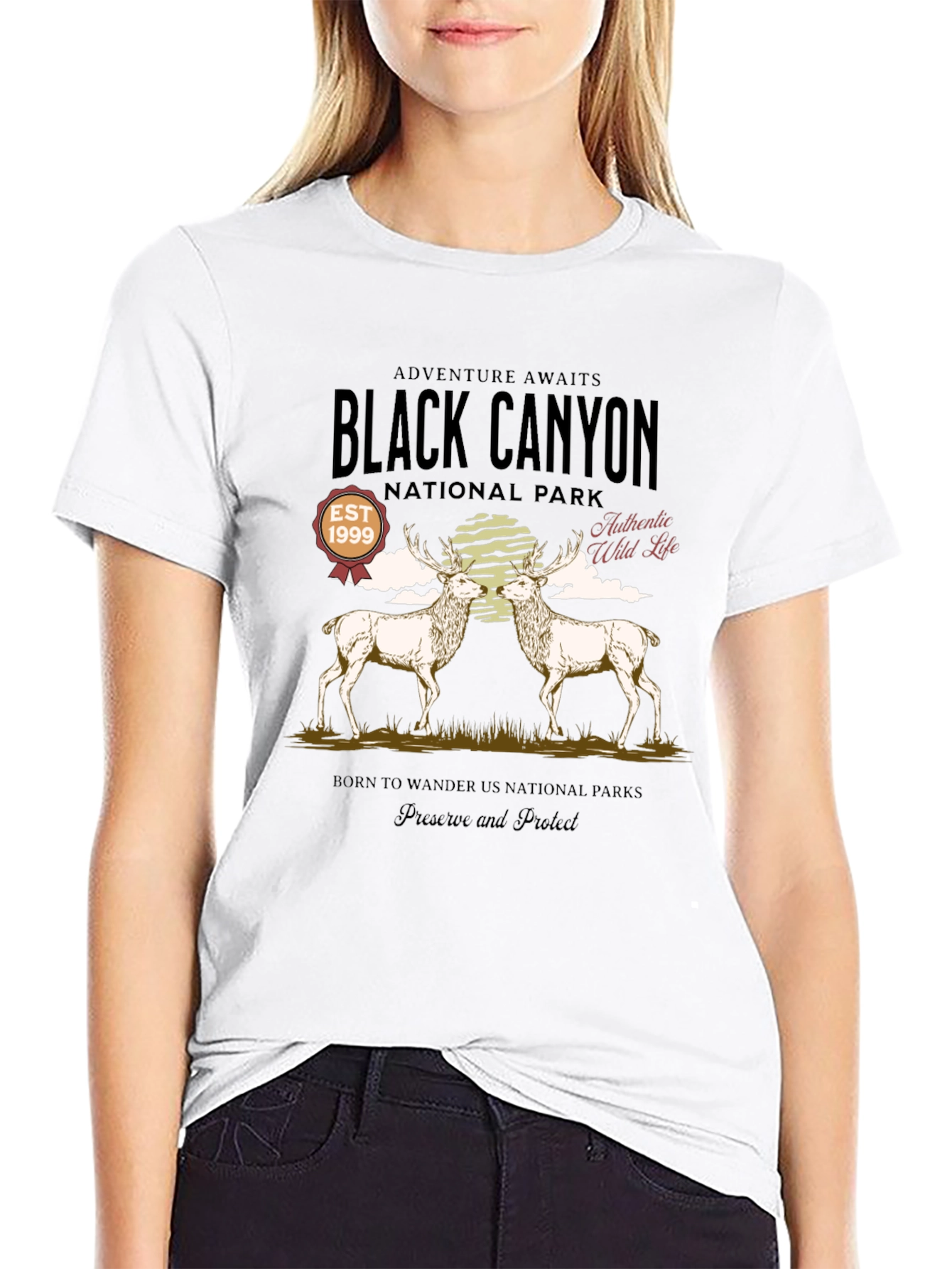 Black Black Canyon National Park Deer Graphic Tee view 9