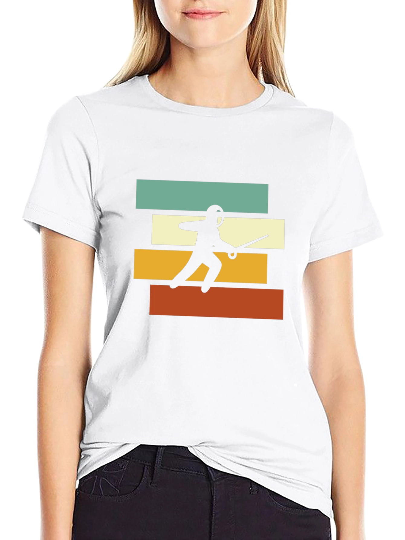 Black Fencing Retro T-Shirt - Black view 9