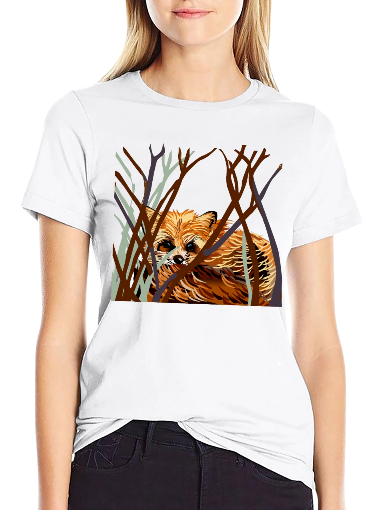 Black Raccoon in the Woods Graphic T-Shirt view 9