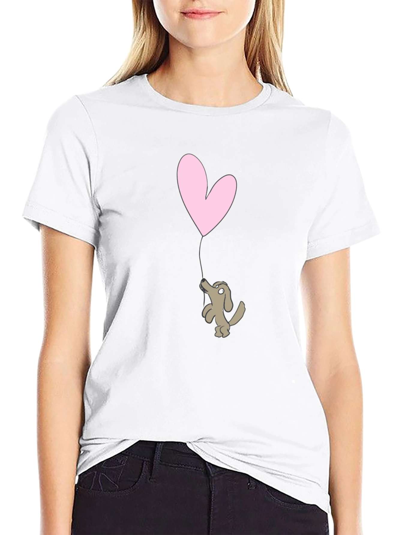 Black Puppy Love Graphic Tee - Black Cotton T-Shirt view 9