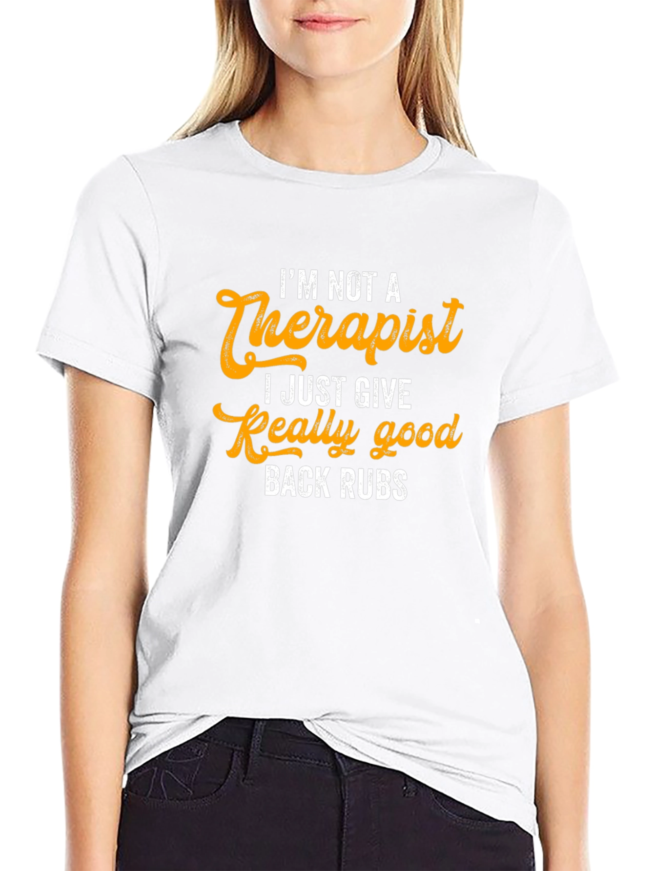Black I'm Not A Therapist Back Rubs Graphic Tee view 9