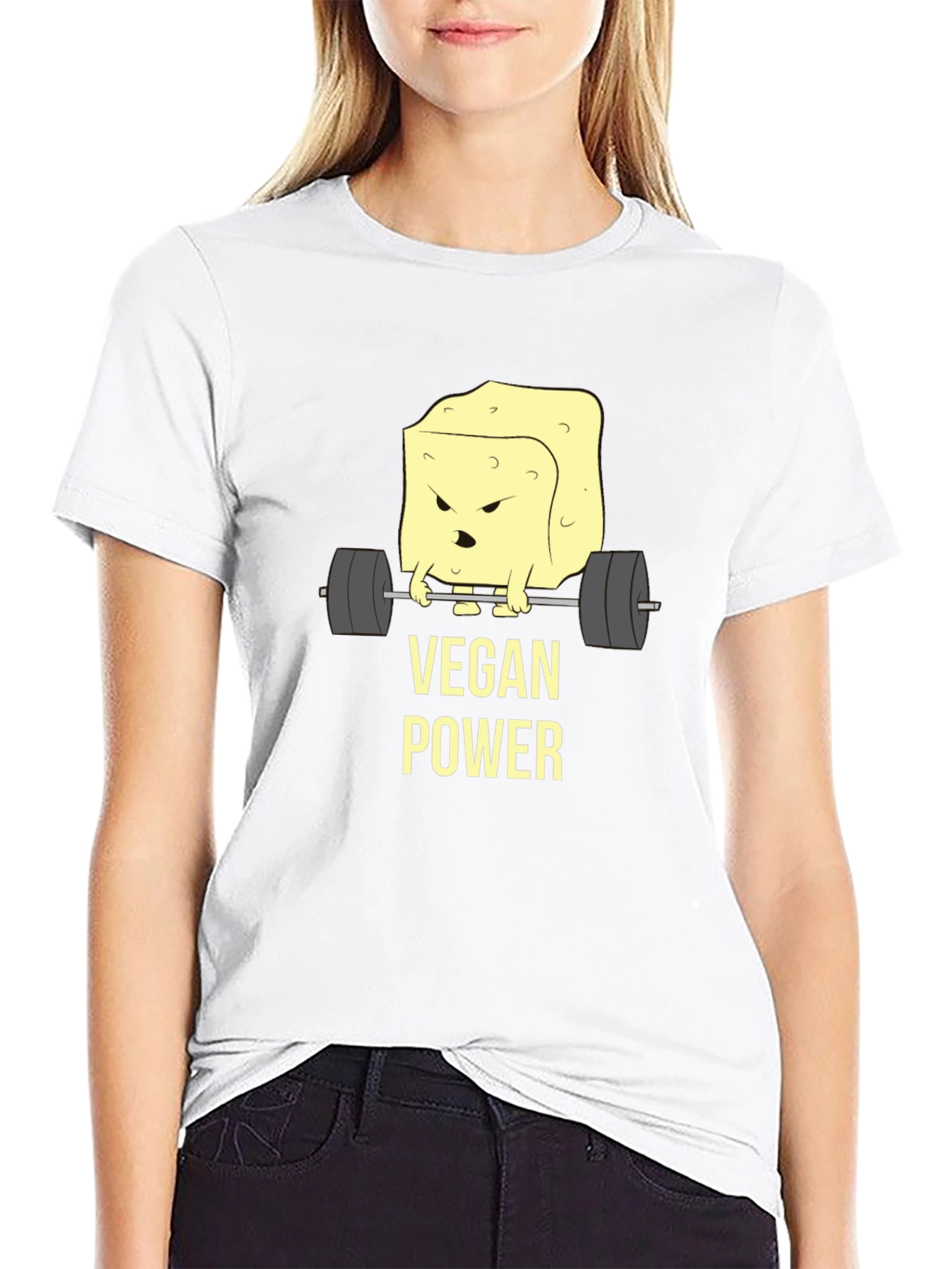 Vegan Power T-Shirt - Weightlifting Tofu Design - 9