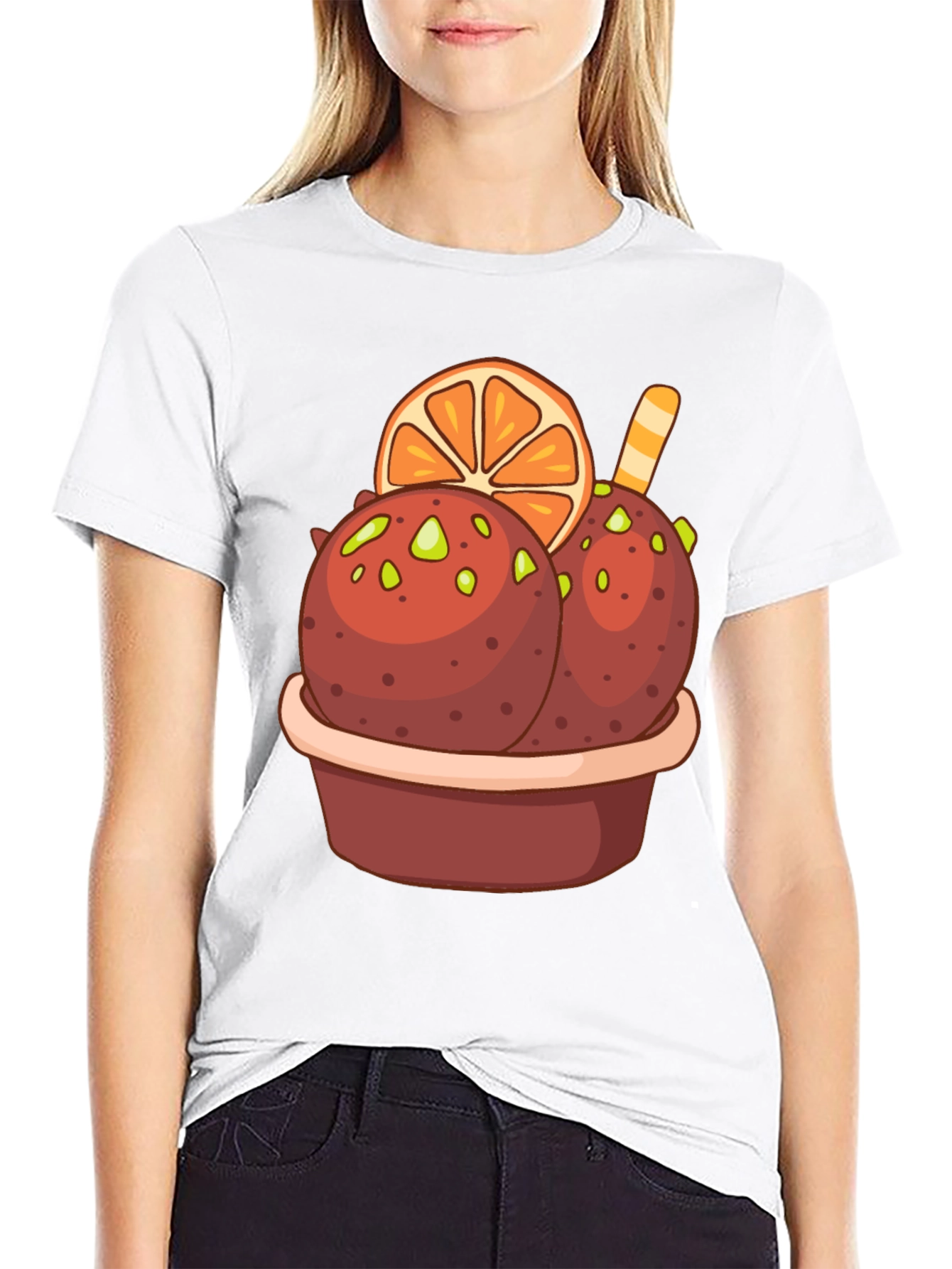 Black Ice Cream Dessert Graphic Tee view 9